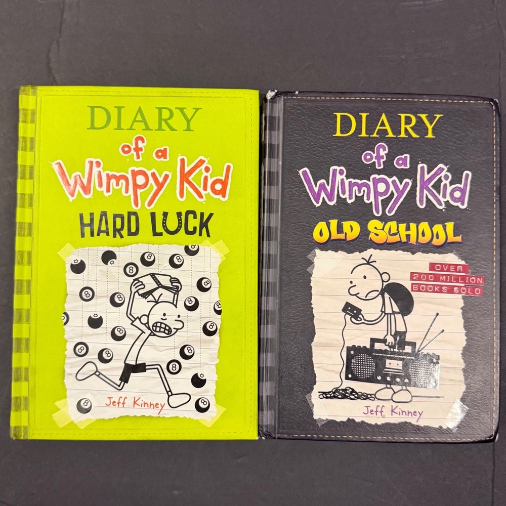 Diary of a Wimpy Kid Hard Luck and Old School Hardcover Book Lot Jeff Kinney